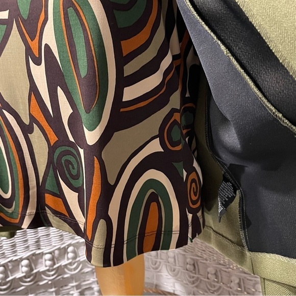 Vtg PERCEPTIONS Womens 6P Two-Piece Green Blazer Jacket MOD Abstract Tank Top - Picture 8 of 16